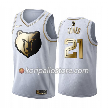 Memphis Grizzlies Tyus Jones 21 Nike 2019-2020 Valkoinen Golden Edition Miesten Pelipaidat Swingman 